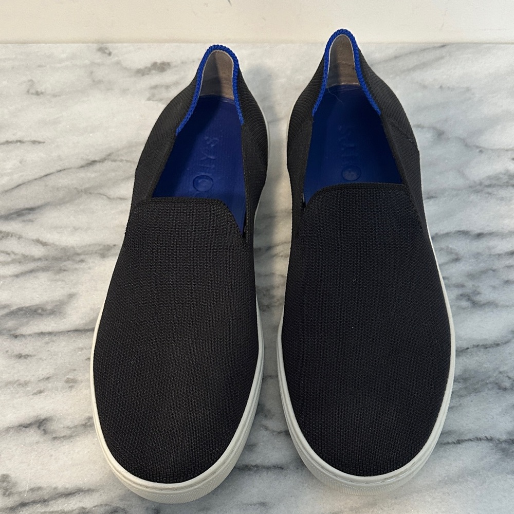 Rothy's The Original Slip On Sneaker in the color Black Solid size 9 unisex